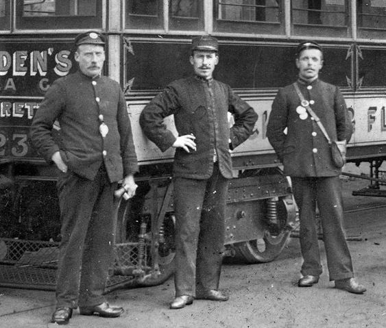 Blackpool and Fleetwood Tramraod Tramway Tram No 23 driver and conductor